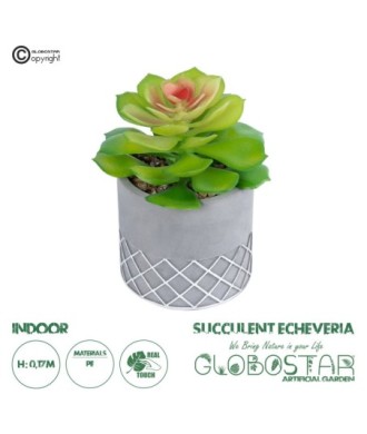 GloboStar® Artificial Garden SUCCULENT SEDEVERIA 21095 Διακοσμητικό Φυτό Παχύφυτο Σεντεβέρια Υ17cm